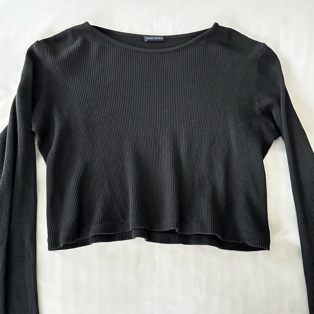 Black Cropped Brandy Melville Tee